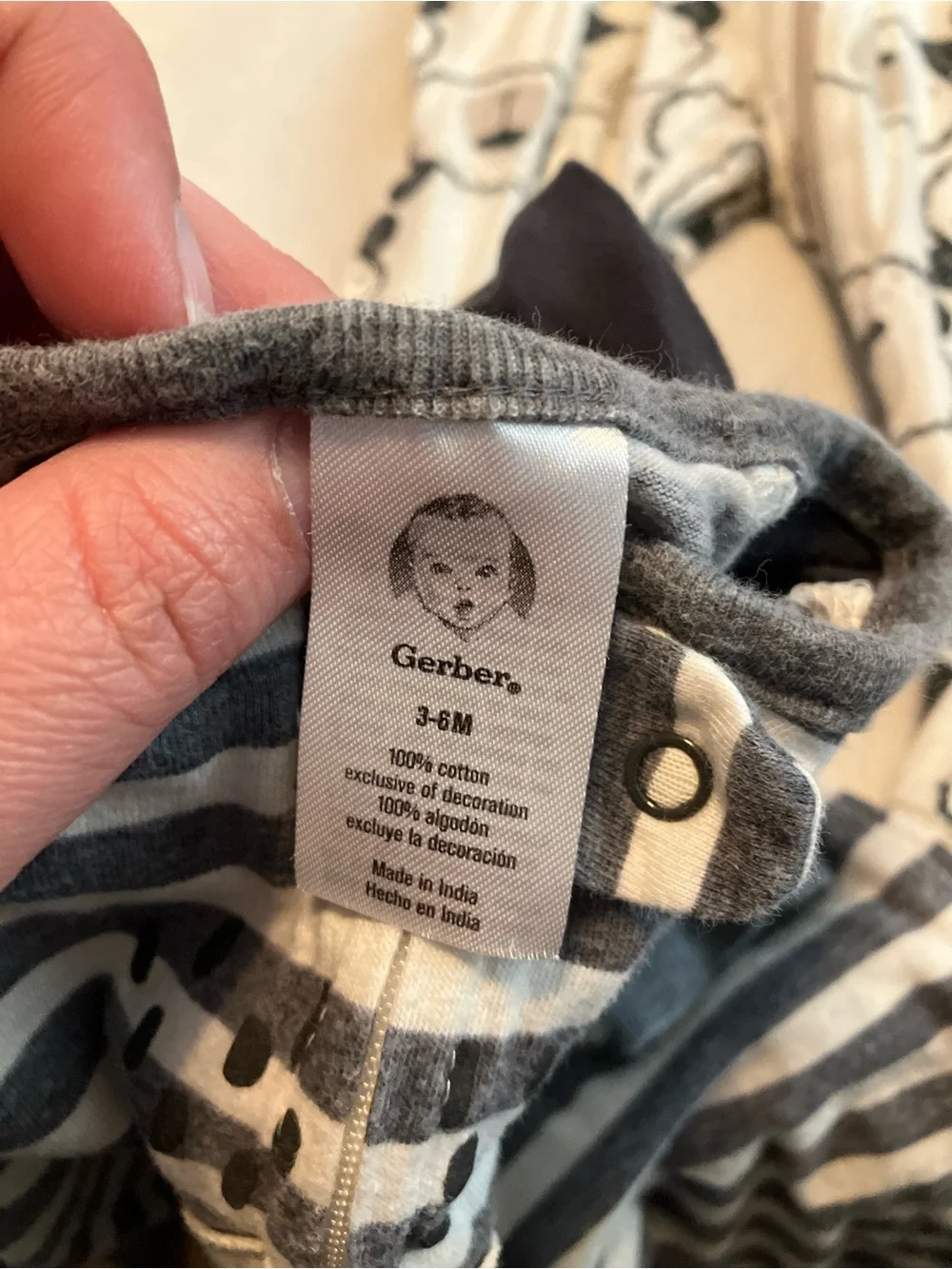 Baby Bear Footed One-Piece Sleepers - Gray, Cream, Charcoal
